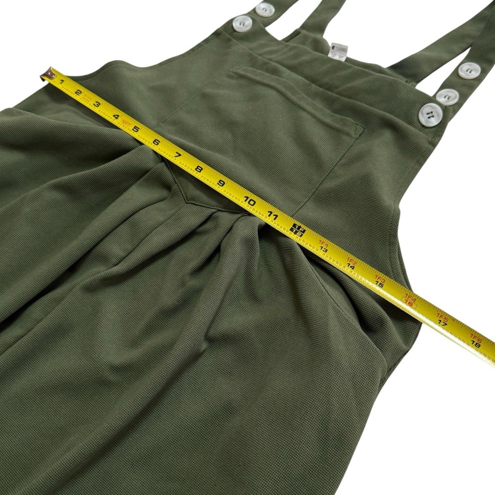 Halara Waffle Knit Overalls with Pockets Wide Leg Green Leisure Comfort Casual M - Picture 11 of 13